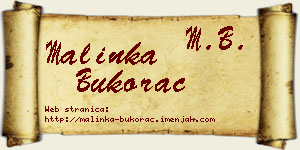 Malinka Bukorac vizit kartica